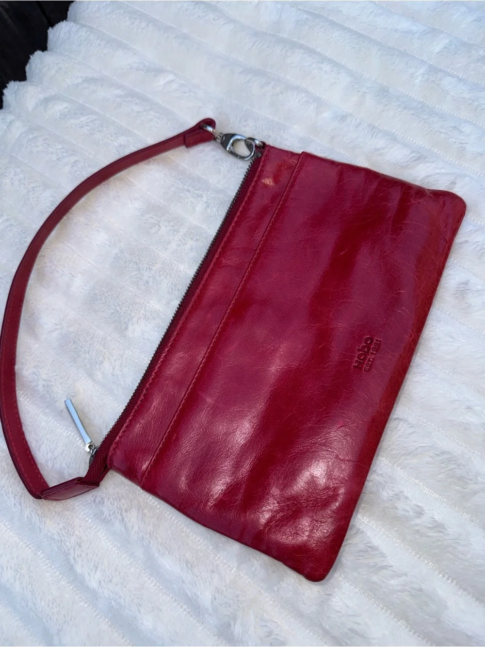 HOBO Red Leather Mara Crossbody Shoulder Bag